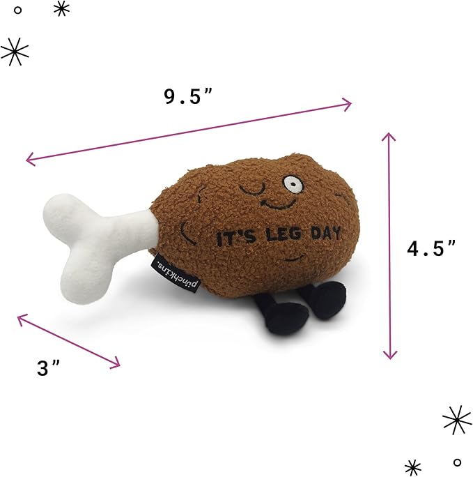 Chicken Leg Plushie - 'It's Leg Day' Funny Plush, Gift for Humor Lovers, Cute Plush Toy for Gifting