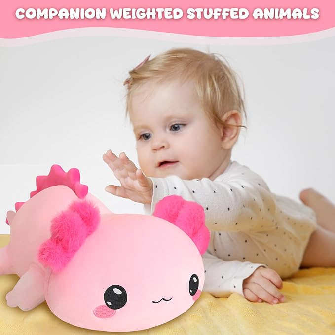 Weighted Stuffed Animals, Axoltol Stuffed Animal with Weighted Beads, Cute Plush Toy Pillow Gifts for Adults Kids Boys Girls