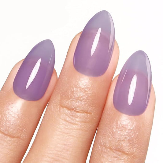 Imtiti Jelly Gel Polish, 15ML Sheer Purple, LED UV Gel Nail Polish for Nail Art DIY Manicure