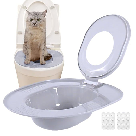 Cat Potty Toilet Training Kit, Removable Cat Toilet Seat Training Kit, Portable Safe Urinal Pottys with Slip Proof Edges, Reusable Urinal Potty, for Kitten Pet RV House Travel Home