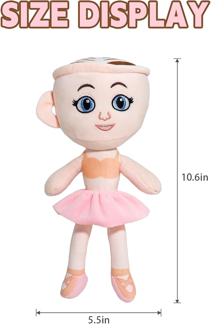 Italian Brainrot Plush,11 inch Ballerina Cappuccina Cute Stuffed Figure Doll for Kids and Adults Inspired Plush Toy