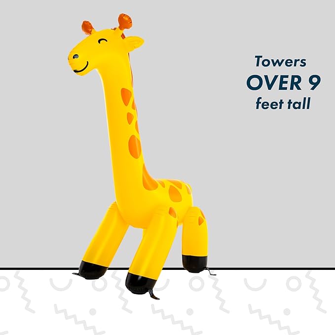 BigMouth Inc. Giant Giraffe Inflatable Sprinkler for Kids, Backyard Water Toy with Simple Inflate/Deflate, Fun Summer Activities