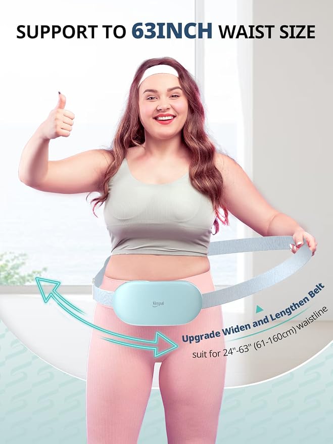 Slimpal Heating Pad for Period Cramps, Plus-Sized Portable Electric Heating Pad, Menstrual Cordless Heat Belt Back, Belly, Waist Pain Relief, Christmas Stocking Gift for Her Girl Women, Light Blue