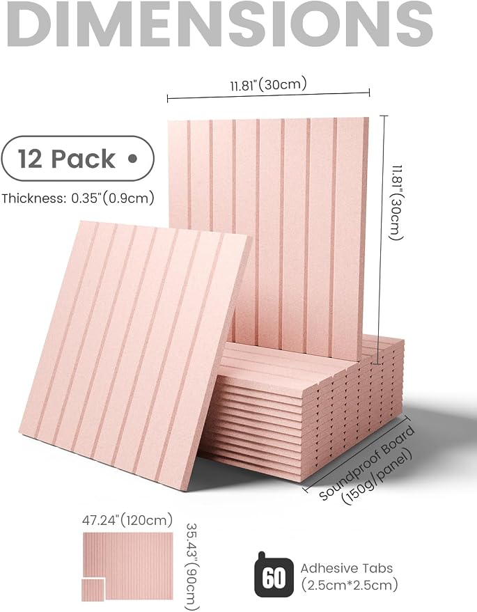 Fluxynara 48" x 36" Large Felt Bulletin Board, Pink | 12 Pack Cork Board Alternative with 60 Safe Adhesive Tabs, Pin Boards for Wall Decor, Home, Office, Classroom,Dorm