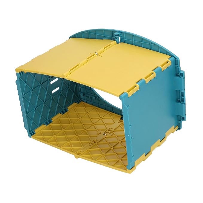 Toddler Potty, Foldable Portable Potty with PP Material, Lightweight Travel with Cleaning Bag and Storage Bag, Quick Setup Baby Toilet for Camping Car Trips Toddlers (Blue Yellow)