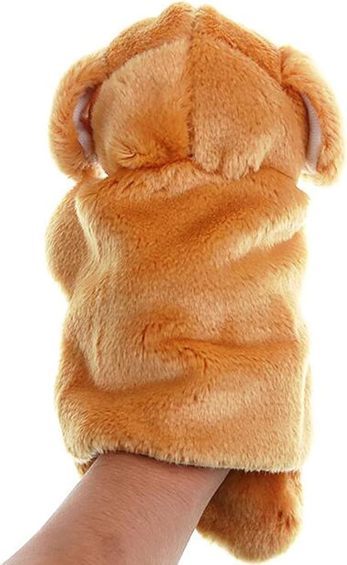Plush Puppets Dog Puppy Stuffed Animal Toys for Imaginative Pretend Play Storytelling (Brown)