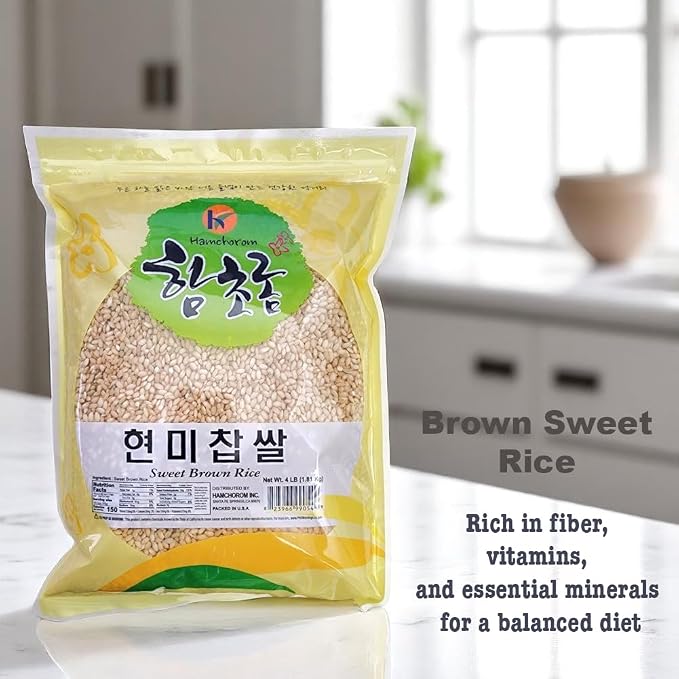Brown Sweet Rice Sweet Sticky Rice Glutinous Short Grain Brown Rice in Fibers and Minerals 현미찹쌀 4lb