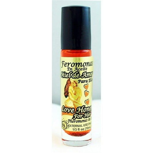 6 PIECES BRYBRADAN LOVE HONEY HER PHEROMONE OIL ROLL-ON BOTTLE 1/3 OZ 10ML