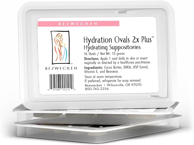 Bezwecken - Hydration Ovals 2X Plus DHEA (3-Pack) – 16 Extra Strength Ovals - Professionally Formulated to Alleviate Vaginal Dryness in Menopausal Women - Safe & Natural