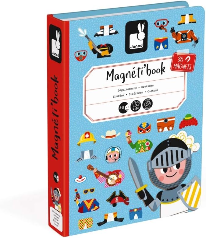 Janod MagnetiBook 45 pc Magnetic Boys Costumes Dress Up Game - Ages 3+ - J02719