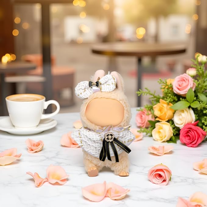 Doll Clothes Set for 6.7-inch/5.9-inch Dolls - Luxury Chic High-End Fashion Outfit with Suitable Accessories, Elegant Style White (No Dolls)