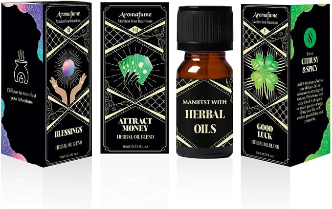 Blessings, Attract Money & Good Luck Oils | 3 x 10ml |Ideal for Attracting Abundance, Positive Outcomes etc | Manifestation & Mindfulness