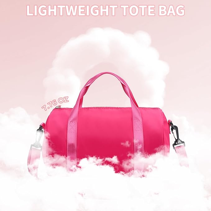 Ballet Dance Bag Mini Gym Bag Lightweight Small Duffle Bag 10L Cute Crossbody Bag for Yoga Swimming Sport (RoseRed)