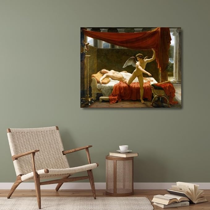 François-Edouard Picot 34x28 Extra Large Gallery Wrapped Canvas Museum Art Print Titled: Cupid and Psyche (C.1817)