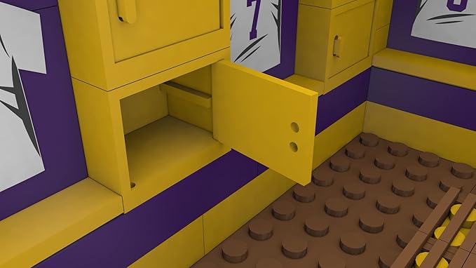 Pro-Lion LSU Tigers Big Locker Room Building Kits - 437 Pieces & Printed Decal Graphics | 3D Bricks Puzzle | Fighting Tigers Football Gifts for Boys, Men & Kids Aged 5+ | Games for Creative Fans