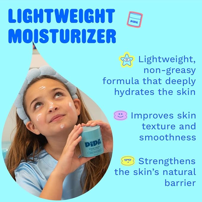 Pipa Skincare Smooth Operator Kids Face Moisturizer 1.7 oz | Clean, Non-Toxic, Hypoallergenic, Fragrance-Free Lotion | Multi-Vitamin Ceramides Cream | Gentle Skin Care Easter Gift for Tweens