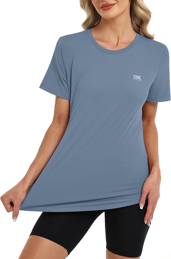 BKRIVE Workout Tops for Women UPF 50+ Quick Dry Shirts (S-3XL) | Ideal for Hiking, Yoga, Running, Gym workouts, Pilstes, Tennis & Travel. Lightweight, Breathable & Moisture wicking