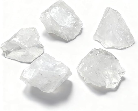 Bulk Raw Citrine Crystals - Beginner DIY Healing Crystal Set, 0.6-1.2” Natural Unpolished Gemstones for Terrarium, Meditation, Tarot, Grids, Aroma Stone, 0.45lb (Clear Quartz-L)