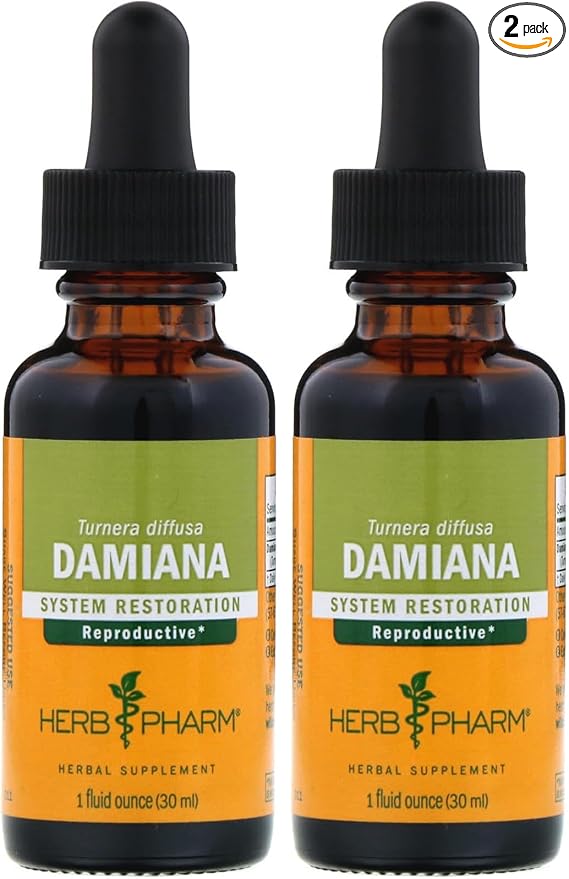 Herb Pharm Damiana Extract for Reproductive System Support, 1 Fl Oz (Pack of 2)