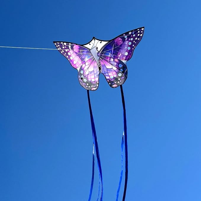 Butterfly Kites for Kids and Adults, Easy to Fly Large Single Line Kite for Boys and Girls - 55" x 28" Beach Kite for Beginners, 300ft String Handle Included