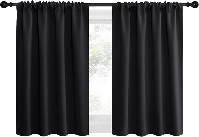 NICETOWN Halloween Kitchen Window Curtains Over Sink, Energy Smart Decoration Thermal Insulating Blackout Drapes/Draperies for RV Bunk (2 Panels, 42 inches Wide by 30 inches Long)