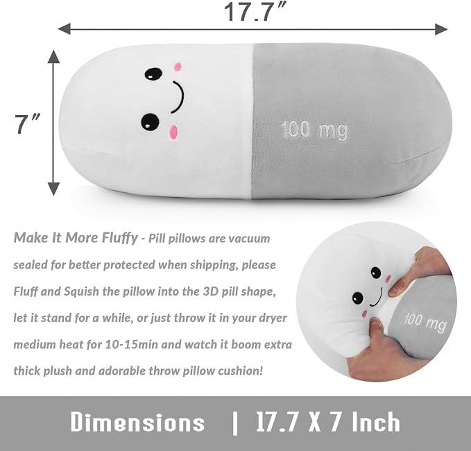 Cervical Neck Roll Pill Pillow, Cylinder Bolster Chill Pillows with Washable Cover, Round Neck Pillows Support for Bed Sleeping, Designed for Head, Neck, Lumbar, Legs Back and Yoga (Grey, M)