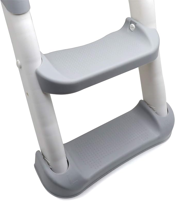 SMT- Classic Potty Training Toilet Ladder Seat With Upgraded Cushion Step Stool Ladder Toilet Chair/Toilet Trainer for Baby Toddler Kids Children In Gray [P/N: ET-BABY002-GRAY-C]