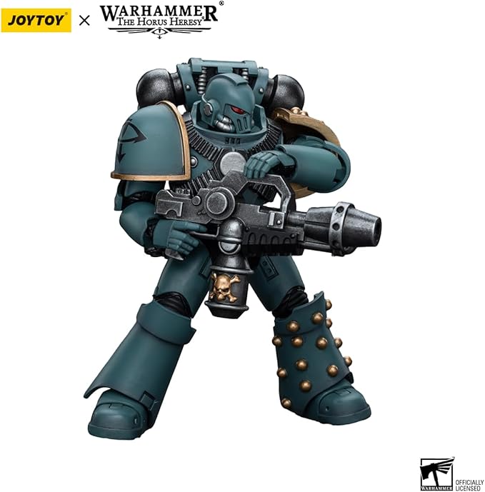 Joytoy Warhammer The Horus Heresy Sons of Horus 1:18 Action Figure Mecha Joy Toy MKIV Tactical Squad Legionary with Flamer Collection Model Anime 4.88 inch