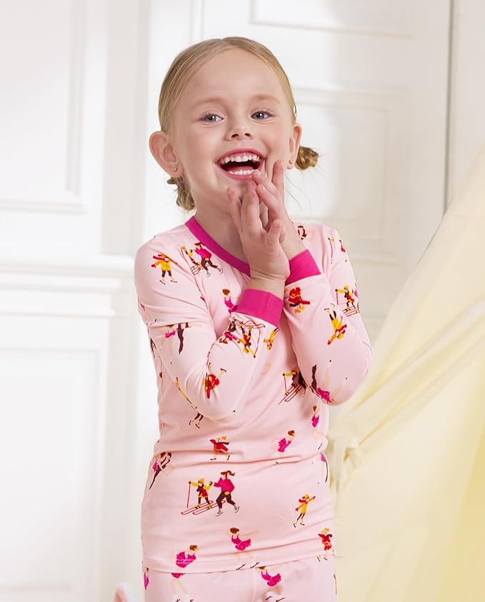 Bamboo Viscose Toddler Girls Kids Pajamas Unicorn Mermaid Pjs Long Sleeve Snug fit 12M-8Y 2pcs Soft Jammies