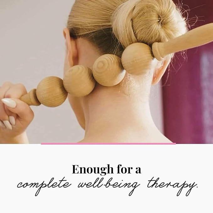 Tuuli Accessories - Ball Wooden Massage Roller, Multi-Functional Body Roller for Cellulite, Muscle Tension and Skin Health Support, Natural Massager for Women and Men