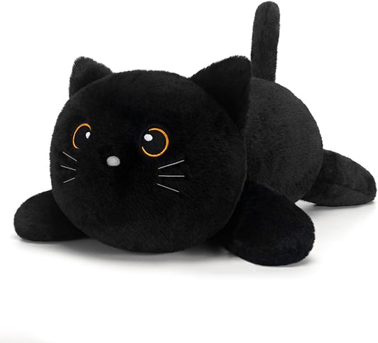 SQEQE Weighted Stuffed Animals Black Cat, Weighted Black Cat Plush, Plushies for Stress Relief, Soft Black Cat Pillow Toy for Kids Adults, Christmas & Valentines Gift 23.6 Inch 3.8 Lbs