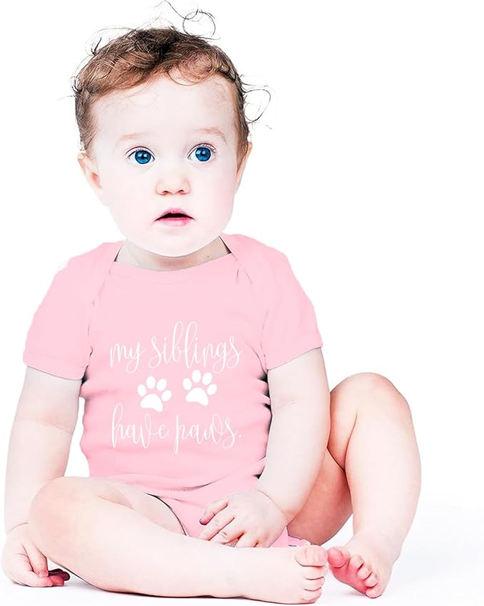listery My Siblings Have Funny Paws Bodysuit Have Paws Baby Bodysuit Baby Paws Romper Dog Baby Bodysuit