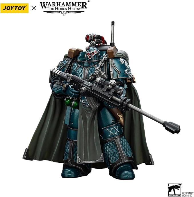 JOYTOY Warhammer The Horus Heresy Alpha Legion Exodus 'The One who is Many’ with Sniper Rifle and Power Dagger - 1:18 Scale 5.03in Action Figure Mecha Joy Toy Collection Model