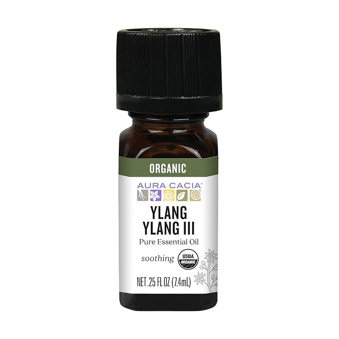 Aura Cacia Aromatherapy 100% Organic Essential Oil, Ylang - 0.25 Oz