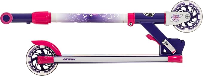 Huffy Disney and Marvel Light Up Kids' Inline Scooters, Multiple Color Options, LED Lights, Ages 5+ Years Old, Adjustable Handlebar, Durable Steel Frame, Foldable, Girls/Boys, 2-Wheels