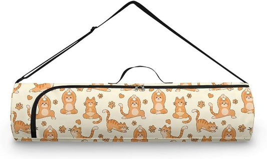 Yoga Mat Bag with Adjustable Shoulder Strap and Handle Zipper, 30in Wide x 6.3in Diameter for Yoga Mat Storage