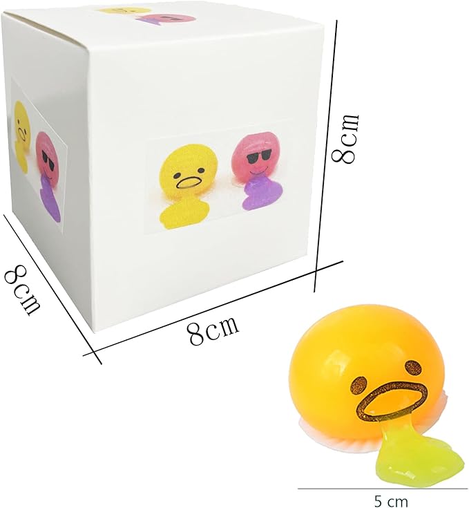 Vomiting Egg Slime Toy - Funny Prank Squeeze Stress Ball Puking Yolk, Novelty Fidget Relief Toy Gag Gift for Kids Adults, Christmas Stocking Stuffers & Birthday Parties