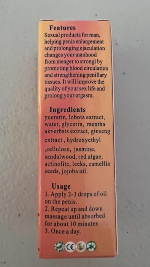 Massage Oil for Men, Male Enlarger Oil Growth Oil Fast Big Thick Long by CrazyLife for Men Enlargement 10ML by Tonisabery (2)