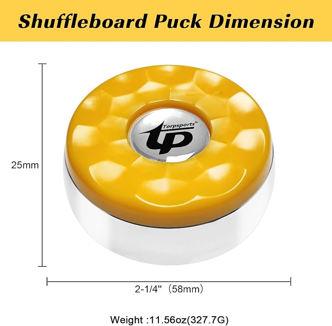 (Dia.58mm)2-1/4'' Shuffleboard Pucks, Matt surface Set of 8 Orange/Black
