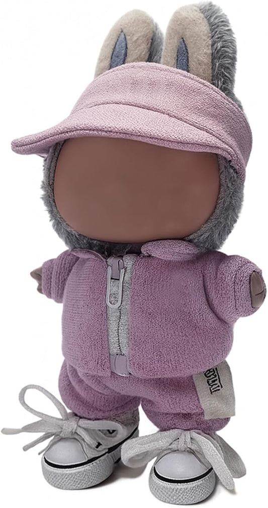 for Labubu Clothes/for Labubu Outfits,Clothes Set for 17cm Lububu Doll,3 Piece Set Hat Clothing for LA BUBU, Boys and Girls Stylish Adorable Dolls Clothes Accessories (No Doll) (012)