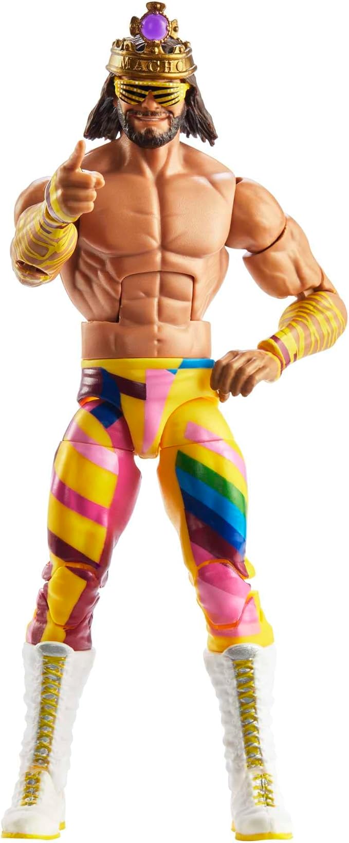 Mattel WWE "Macho King" Randy Savage WrestleMania Elite Collection Action Figure Accessory & "Mean" Gene Okerlund Build-A-Figure Parts, 6-inch