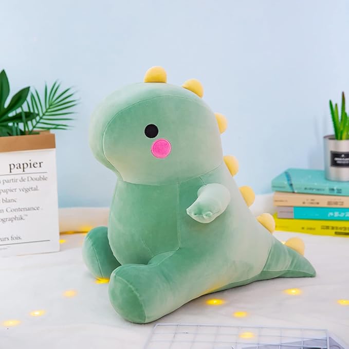 Cute Fat Dinosaur Plush Toys, Soft Stuffed Animals Toys Dolls, Dino Plushies, Cute Birthday Gifts for Kids Girls Boys (Green,8in)