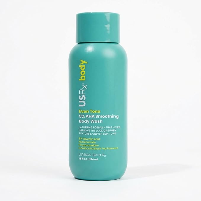 Urban Skin Rx Even Tone 5% AHA Smoothing Body Wash, Lathering Gel Formula, Deeply Cleanses, Soothes & Improves Appearance of Bumpy Texture, Blemishes & Uneven Skin Complexion, Daily Use, 13 Fl Oz