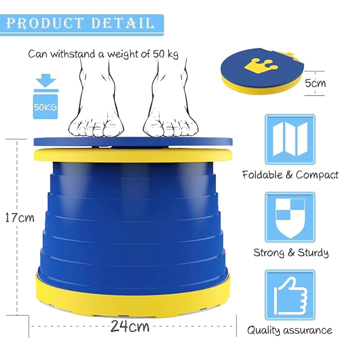 Travel Potty Portable and Foldable Potty Seat Toilet Travel Potty Chair for Toddler, Baby, Kids Travel Camping Park Indoor/Outdoor On The Go Potty (Blue)