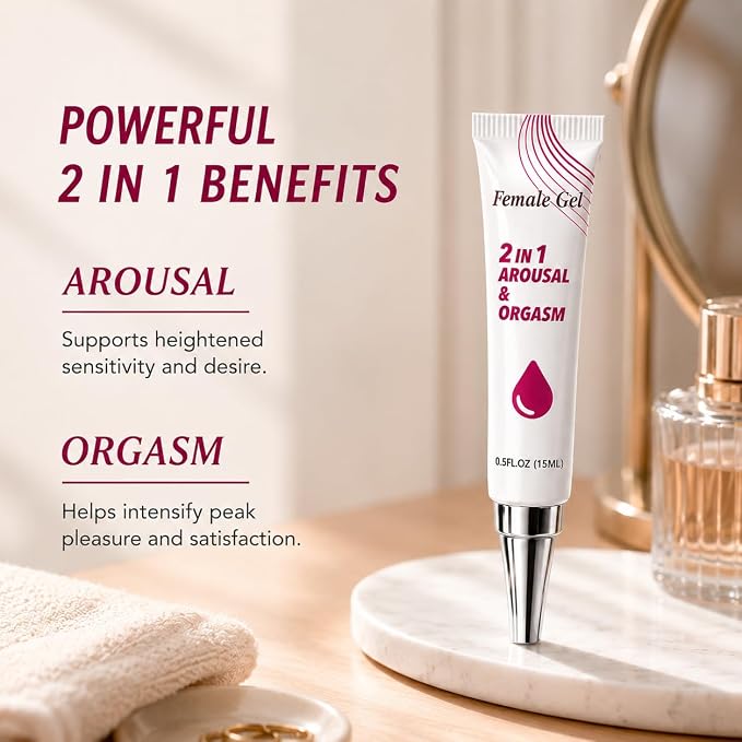Female Intense Fast Orgasmic Gel, Arousal Gel Suitable for Women, Sexual Pleasure Booster, Solo or Couples Use, Travel Size 15ml