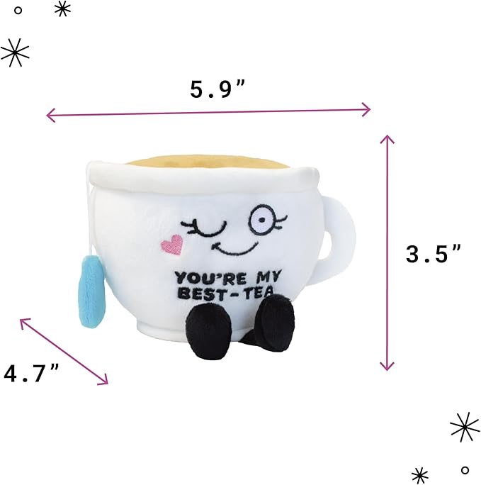 Teacup Plushie - You're My Best-Tea Punny Teacup Plush, Gift for Best Friend, Food Plush Toy for Gifting