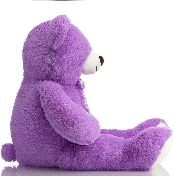 HollyHOME Big Teddy Bear Stuffed Animal Large Teddy Bear Cuddly Plush Toy for Girlfriend Kids 36 inches Purple