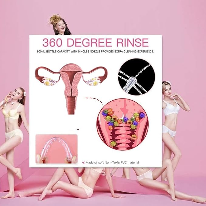 Vaginal Douche Enema Cleaner 300ml Reusable Manual Pressure Anal Vaginal Cleaning System Portable Kit White