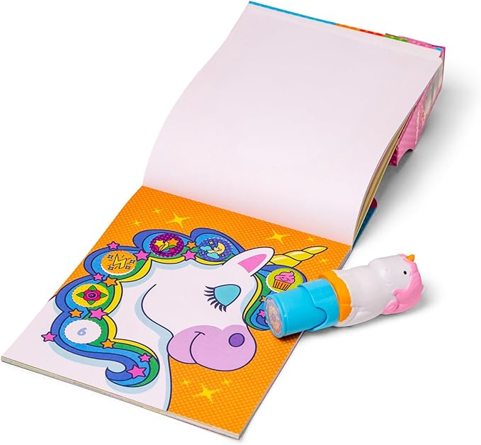 Melissa & Doug Sticker Wow!™ Unicorn Bundle: 24-Page Activity Book, Refillable Sticker Stamper, Mini Pad, 500 Stickers, Arts and Crafts for Kids Ages 3+