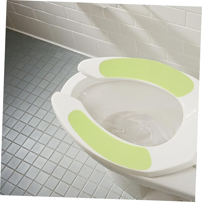 jojofuny 2sets Toilet Lid Cover Pads Washable Sticky Warm Elongated Standard Soft Comfortable Black Padded 8pairs*2